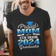 Proud Mom Of 5th Grade Graduate 2024 Elementary Graduation Men's V-Neck T-Shirt