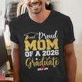 Proud Mom Of A Class Of 2026 Graduate Senior Gold Graduation Men's V-Neck T-Shirt
