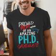 Proud Mom PhD Doctoral Graduation Doctorate Degree Men's V-Neck T-Shirt