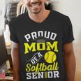 Proud Mom Of a Softball Senior Class Of 2026 Graduation Men's V-Neck T-Shirt