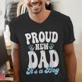 Proud New Dad It's A Boy Father To Be Soon To Be Dad Men's V-Neck T-Shirt