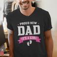 Proud New Dad Its A Girl Baby Gender Announcement Men's V-Neck T-Shirt