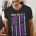 Proud NICU Dad Of NICU Warrior Micro Preemie Baby Father Men's V-Neck T-Shirt