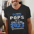 Proud Pops Of 2023 College Graduate Family 23 Graduation Men's V-Neck T-Shirt