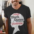 Proud Queen Shirt PhD Graduation Afro Doctorate Men's V-Neck T-Shirt