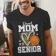 Proud Senior Mom Class Of 2026 Basketball Graduation Leopard Men's V-Neck T-Shirt