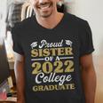Proud Sister 2022 College Graduate Shirt Sibling Graduation Men's V-Neck T-Shirt