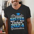 Proud Sister Of Three 2024 Graduate 23 Class Graduation Men's V-Neck T-Shirt
