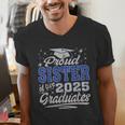 Proud Sister Of Two Class Of 2025 Graduates Twins Graduation Men's V-Neck T-Shirt