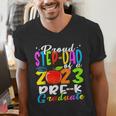 Proud Step-Dad Of 2023 Pre-K Graduate Fathers Day Graduation Men's V-Neck T-Shirt
