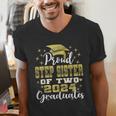 Proud Step Sister Of Two 2024 Graduate Class 2024 Graduation Men's V-Neck T-Shirt