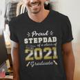 Proud Stepdad Class Of 2021 Graduate Senior 21 Graduation Men's V-Neck T-Shirt