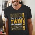 Proud Twin Of a 2025 Graduate Grad Prom Graduation Squad 25 Men's V-Neck T-Shirt