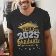 Proud Twin Of a 2025 Graduate Team 25 Senior Graduation Men's V-Neck T-Shirt