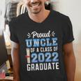 Proud Uncle Of A Class Of 2022 Graduate 22 Senior Graduation Men's V-Neck T-Shirt