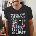 Proud US Air Force Aunt Flag Air Force Graduation Aunt Tee Men's V-Neck T-Shirt