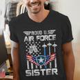 Proud US Air Force Sister Flag Air Force Graduation Sister Men's V-Neck T-Shirt