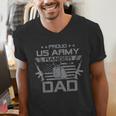 Proud US Army Ranger Dad Flag American USA Military Men's V-Neck T-Shirt