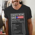 Puerto Rican Dad Nutrition Facts Pride Father's Day Men's V-Neck T-Shirt