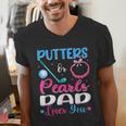 Putters Or Pearls Dad Loves You Gender Reveal Family Men's V-Neck T-Shirt