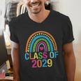Rainbow Senior 2029 Shirt Class Of 2029 Cute Graduation Men's V-Neck T-Shirt