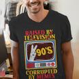 Raised By Television Corrupted By Memes Internet Nostalgia Men's V-Neck T-Shirt