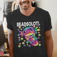 Readsolotl Cute Axolotl Book Lover Reading Women Girls Men's V-Neck T-Shirt