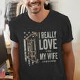 I Really Love It When My Wife Lets Me Go Hunting Dad Men's V-Neck T-Shirt