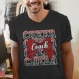 Red Sport Loud Proud Cheer Coach Dad Father's Day Men's V-Neck T-Shirt