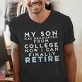 Now I Can Retire Son College Graduation Retirement Men's V-Neck T-Shirt