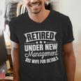 Retired Under New Management See Wife Retirement Men Dad Men's V-Neck T-Shirt