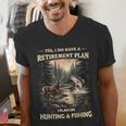 Retirement Plan On Hunting & Fishing Fisherman Hunter Dad Men's V-Neck T-Shirt