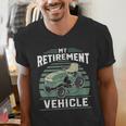 My Retirement Vehicle Riding Lawn Mower Retro Dad Men's V-Neck T-Shirt