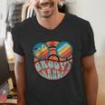 Retro 1970's Groovy Grandpa 70s Aesthetic Nostalgia Men's V-Neck T-Shirt