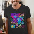 Retro 1980s 80's Baby 1990s 90's Made Me Nostalgia Birthday Men's V-Neck T-Shirt