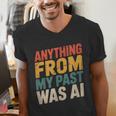 Retro AI Nostalgia Quote Distressed Vintage Men's V-Neck T-Shirt
