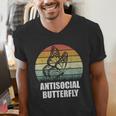 Retro Antisocial Butterfly Shirt For Introverts Men's V-Neck T-Shirt Retro Antisocial Butterfly Shirt For Introverts Men's V-Neck T-Shirt