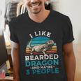 Retro Bearded Dragon Introvert For Lizard Lovers Men's V-Neck T-Shirt Retro Bearded Dragon Introvert For Lizard Lovers Men's V-Neck T-Shirt