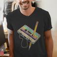 Retro Cassette And Pencil 80s 90s Nostalgia Music Lover Men's V-Neck T-Shirt