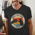 Retro Cat Dad Ever Cats Lovers For Men Women And Kids Men's V-Neck T-Shirt Retro Cat Dad Ever Cats Lovers For Men Women And Kids Men's V-Neck T-Shirt