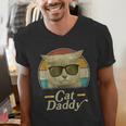 Retro Cat Daddy 80s 90s Style Sunglasses Men's V-Neck T-Shirt