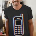 Retro Cell Vintage Mobile Phone 90s Nostalgia Vaporwave Fun Men's V-Neck T-Shirt