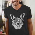 Retro Corgi Dad Dog Owner Pet Welsh Corgi Fathers Day Men's V-Neck T-Shirt Retro Corgi Dad Dog Owner Pet Welsh Corgi Fathers Day Men's V-Neck T-Shirt