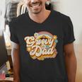 Retro Groovy Dad Family Birthday 60s 70s Hippie Costume Men's V-Neck T-Shirt