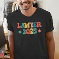 Retro Lawyer 2025 Attorney School Graduation Student Lawyer Men's V-Neck T-Shirt