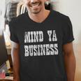 Retro Mind Ya Business Vintage Love Privacy Introvert Men's V-Neck T-Shirt