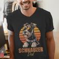 Retro Miniature Schnauzer Dad Vintage Dog Lovers Men's V-Neck T-Shirt Retro Miniature Schnauzer Dad Vintage Dog Lovers Men's V-Neck T-Shirt