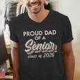Retro Proud Dad Of a Senior Class Of 2026 Senior Dad 2026 Men's V-Neck T-Shirt Retro Proud Dad Of a Senior Class Of 2026 Senior Dad 2026 Men's V-Neck T-Shirt