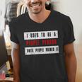 Retro Sarcastic Introvert I Used To Be A People Person Men's V-Neck T-Shirt