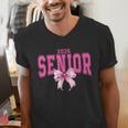 Retro Senior 2026 Class Of 2026 Coquette Pink Bow Graduation Men's V-Neck T-Shirt